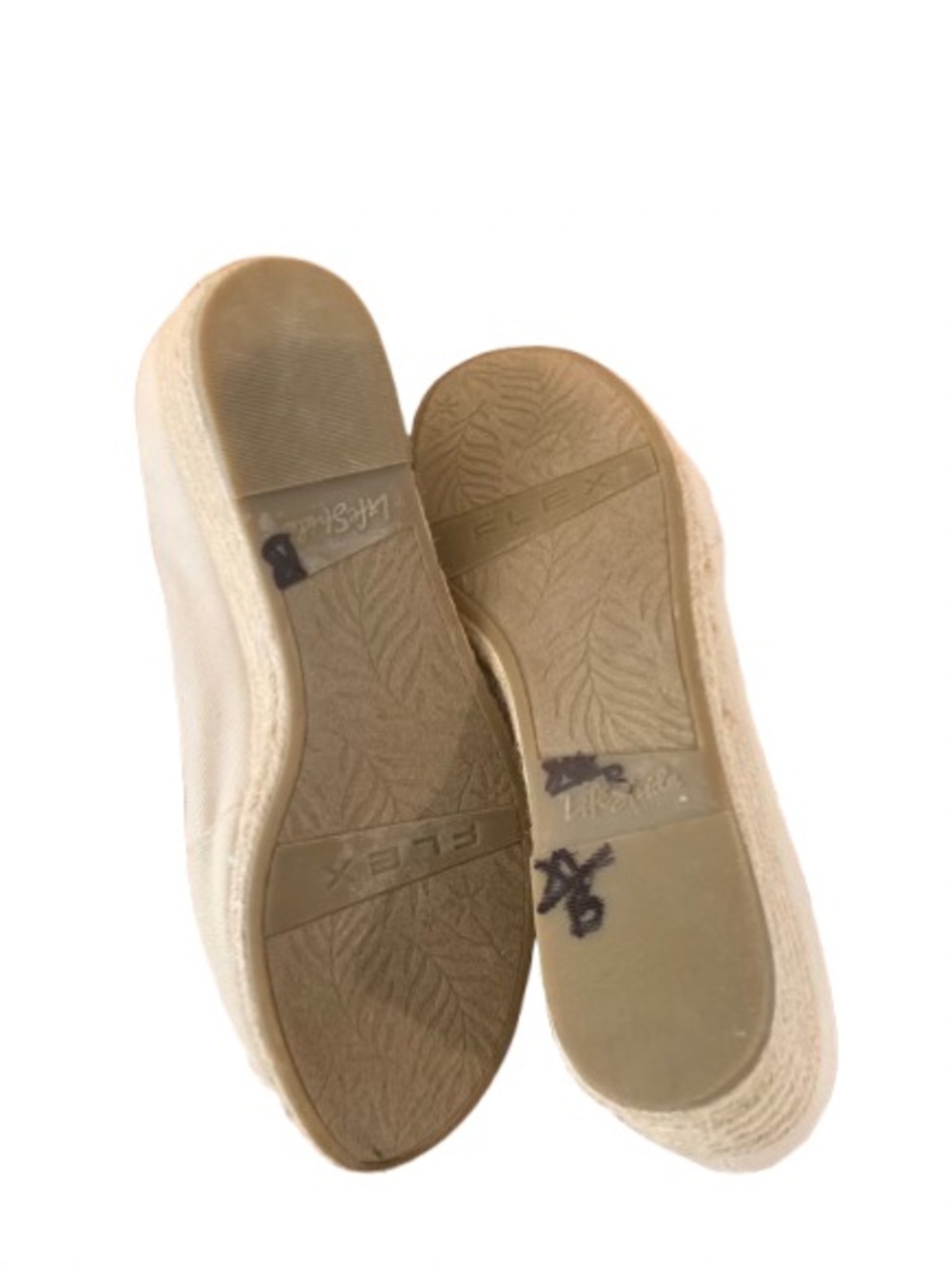 LifeStride Parigi Open Toe Wedge Shoes Women’s 10M Beige Canvas Comfort Sandals - Picture 4 of 10